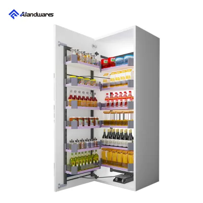 Modern Design Professional Multi-Function Space-Saving Kitchen Storage Accessories 6-tier Glass Pantry Unit in Cabinets