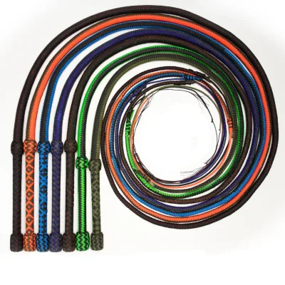 2026 Custom Leather Horse Riding Whips 5 Feet Fancy Knitted Color Hot Handcrafted Bull Whip Training for Pets