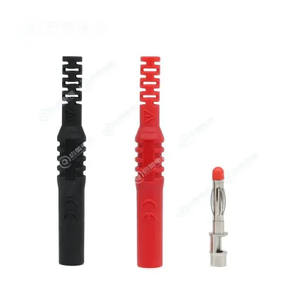 4mm Pure Copper Banana Plug with Nickel-Plated Lantern Flower Welded Wire Type-Safety Insert Assembled Tip Connectors