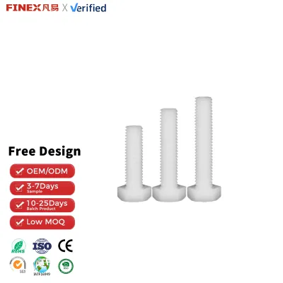 M8 White Nylon Plastic Hex Head Screws and Nuts Metric/Inch Class 4.8 & 6.8