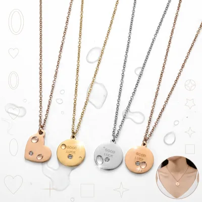 Yiwu Aceon Stainless Steel Single Birthstone Set Blank Mini Size Loop Round Good Lucky Stamped Minimal Necklace
