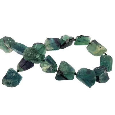Natural Raw Rough Gemstones Strands Rainbow Fluorite Chunks Loose Stone Nature Mineral Crystal Quartz Beads Jewelry Materials