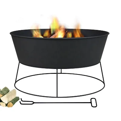 Traditional Wood and Charcoal Fire Pit With Round Fire Bowl and for Outdoor Party Keep Warmth