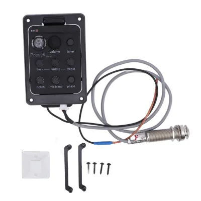 Guitar Preamplifier High Sensitivity Acoustic Electric Guitar Preamplifier Tuner for Practice and Performance