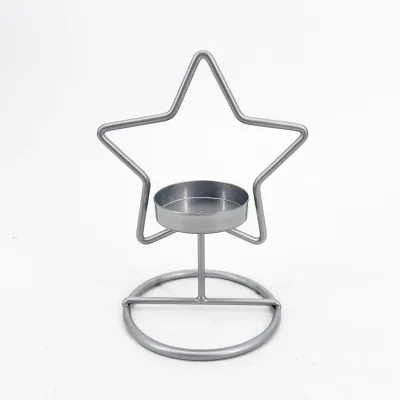 Silver Metal Candle Holders Star shape