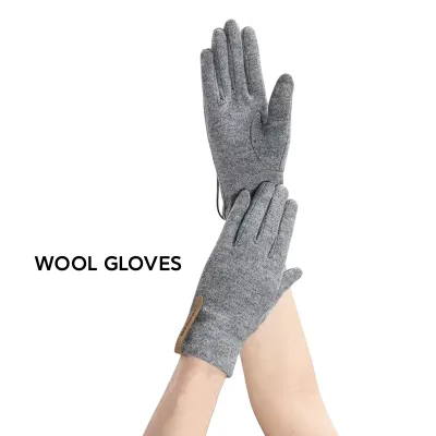 Colorful Polyester and Wool Combination Best Bowknot Touchscreen Winter Lady Women Wool Touch Screen Gloves
