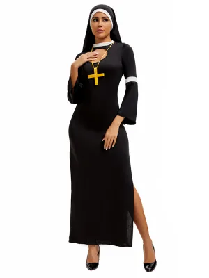 Latest Design Halloween Nun Costume Cosplay Uniform Masquerade Party Role Play Performance Outfit