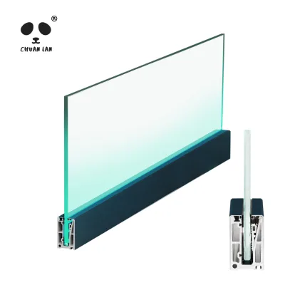 Chuanlan Frameless Glass Card Slot LED Pre-Embedded Ground Groove U-Shaped Aluminum U-Channel for Stair Balcony Guardrail
