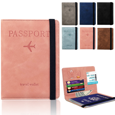 Portable Travel Wallet with Card Case Leather Passport Holder Passport Book Holders for Women and Men
