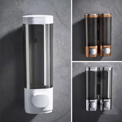 Wall Mounted Eco-friendly Three Head Shower Gel Bottle Dispenser for Hotel and Household Use, No Manual Pressing Required