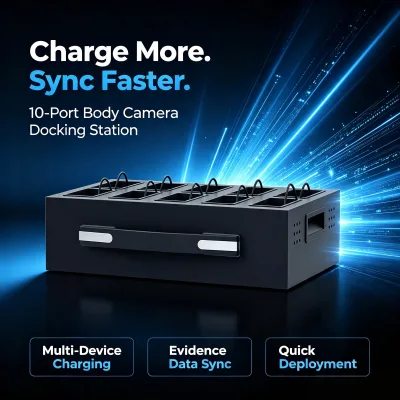 10 Slot Body Camera Management Cabinet for Multi Department Operations with Automated Charging & Centralized Administration