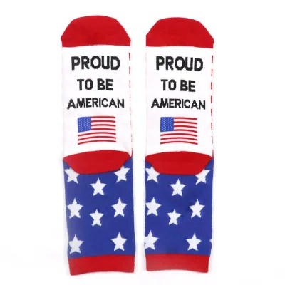 Custom Independence Day Flag Socks Striped Casual Jacquard Socks Women Quality Socks