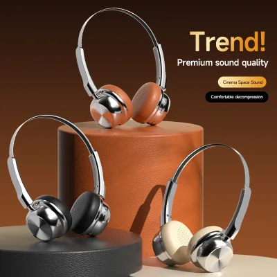 CR-20 Retro Metal Head Mounted Bluetooth Earphones 6.0 Stereo 20H Battery Life Bluetooth Earphones