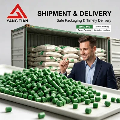 China Manufacturer 25% LLDPE Green Masterbatch Pellets Stable Shade Green Color Concentrate for PE Blown Film Production