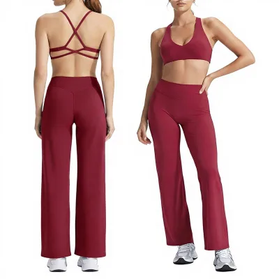 Custom Quick Drying Yoga Shorts Halter Neck Vest Cross Back Bras Seamless Leggings for Women Yoga 5 Piece Sets