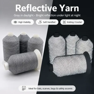 Retroreflective Yarn for Dog Sweaters Coats Night Walking Hats Running Headbands Cycling Accessories Bulk Manufacturer