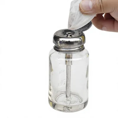 Glass Alcohol Bottle with Flip-Top Lid Splash-Proof Copper Tube Makeup Remover Pump DKT-11A for Electronics Industry Use