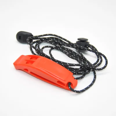 Customizable Plastic Survival Whistle Lanyard Emergency Safety Outdoor Equipment for Climbing Hiking Camping Fishing Boating