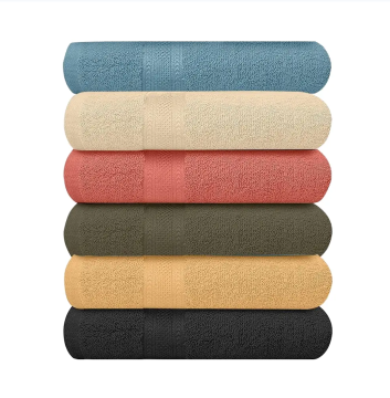 27-Inch X 54-Inch 100% Cotton Bath Towel Extra Absorbent & Quick-Dry Lightweight with Embroidered Logo for Home Beach Hotel Use