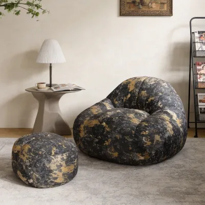 Traditional Velvet Single Bean Bag Sofa Can Lie and Sleep Living Room Bedroom Balcony Soft Comfortable Eco-Friendly Durable