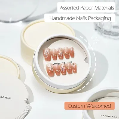 Press on Nails Short No Fade Out Fake Nails Seamless Fit Soft Gel Glue on Nails Round Press on Nails Packaging Box Custom Welcomed
