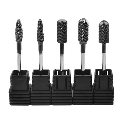 Cross-border Shanghai Nail Polishing Machine Grinding Head Electroplating Alloy Black Tungsten Steel Gj0284 Model Boxed Armor