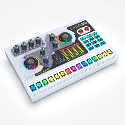 Huayi Voice X5 Sound Card with 2 TYPE-C Digital OTG Live Streaming Ports Supports Bluetooth Connect for Tiktok Youtube Podcast