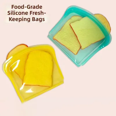 Silicone Food Storage Bag Food Grade Reusable Refrigerator Preservation Portable Kitchen Organization