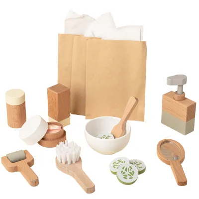 2312 Wooden Facial Mask Set Toy Role Play Kids Makeup Toys for Girls
