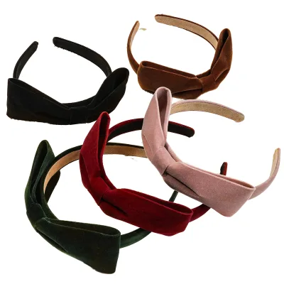 Bow Headband Velvet Headbands for Women Bowknot Headband Hairband with Bow Head Bands for Women's Hair
