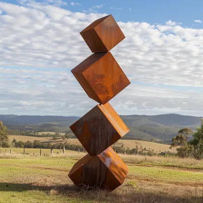 Custom Made High Quality Outdoor Corten Steel Cube Sculpture