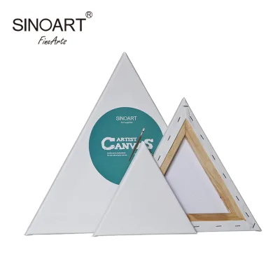 SINOART Good Quality Wholesale Triangular Mini Stretched Artist Canvas for Painting