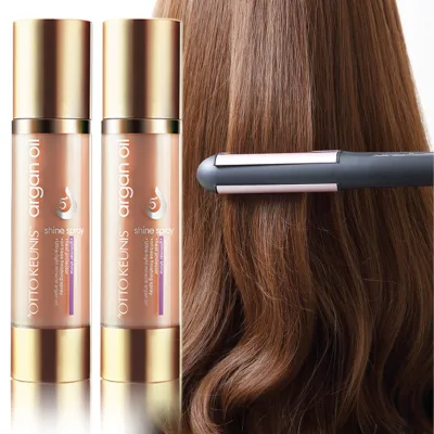 5+ Argan Oil Keratin Anti-Frizz Hair Heat Protection Moisturizing Smooth Vegan Cream Leave-In 2-in-1 Formula Silky 100ml
