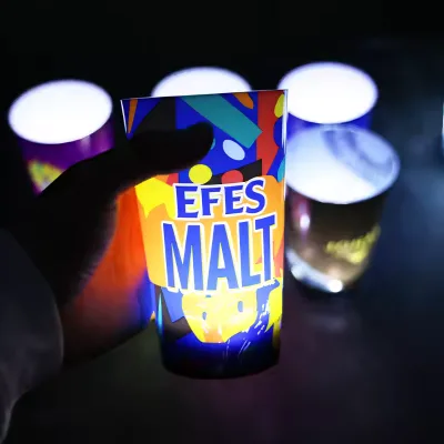 OEM 12oz/14oz/16oz Led Flashing Cups Thermal Transfer Printing Customized Logo Liquid Activated Drinking Glow Cup