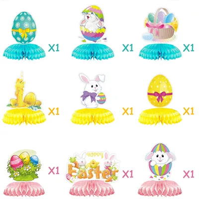 Party Decoration Supplies Honeycomb Ball Table Ornaments Easter Eggs Rabbit Honeycomb Ball