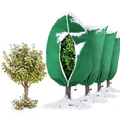 5Pcs Plant Frost Protection Covers 472x709 Inches-Reusable Breathable Waterproof Non-Woven Fabric Drawstring for Winter Garden