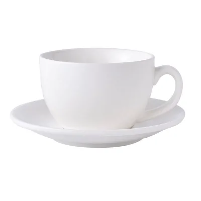 Wholesale Porcelain Coffee Cup Saucer Set Pure White Europe Style Eco-Friendly Customizable Color Logo for Espresso Includes