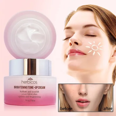 Private Label Tone-Up Face Moisturizer Hydrating Smooth Dry Skin Sakura Lightweight Face Cream Instant Tone-up Cream
