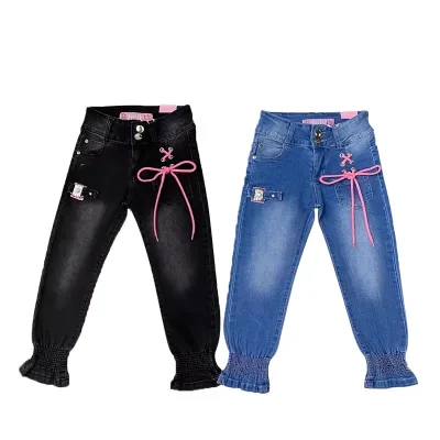 Giogio Bambini New Fashion Children Pants Sweet Elastane Booty Cut Girl Jean Bleach Washed Jogging Jeans Girls