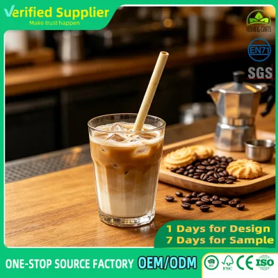 Natural Reusable Bamboo Drinking Straw Eco Friendly Biodegradable Organic Bamboo Straw Custom Logo for Juice Bubble Tea Cocktail