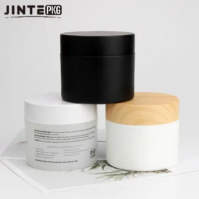 High Quality Double Wall Plastic PP Jars With Customized Lids For Body Cream Body Butter 250ml