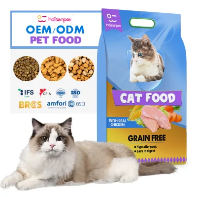Custom OEM ODM Nutritious Balanced Fish Shapes All Age Free Sample Dry Cat Food