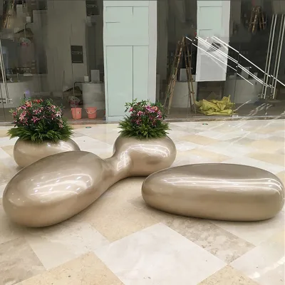 Y095 Cobbles Concave Chairs Flowerpot Set Other Outdoor Furniture Garden Courtyard Garden Patio Decorative Special Chairs