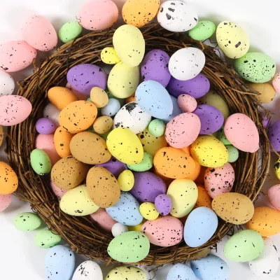 Colorful Easter Eggs DIY Garland Decor New Party Decoration with Spotted Pigeon Eggs