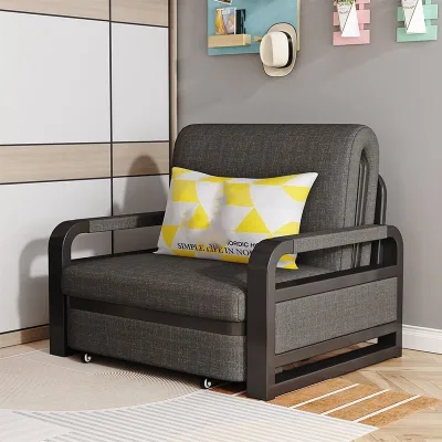 Modern Wooden Folding Sofa Bed Multi-Function Divan with Upholstery for Living Room