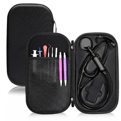 Custom Professional Stethoscope Case Medical Grade EVA Storage for 3M Foam Protection Waterproof Design Black 18x14x4.5cm Travel