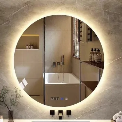 80X80cm Round Smart Mirror Bathroom Mirror with Light Round Mirror Wall Hanging Dropshipping DDP