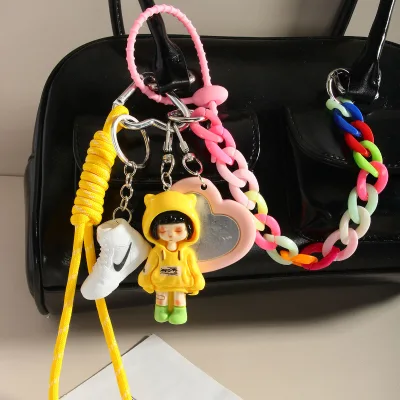 Hecion Hecion Girls' Hoodie-Style Decorative Keychain a Fashionable Accessory for Boys and Girls