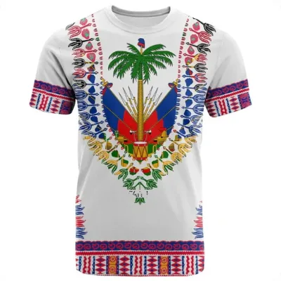 Custom Full Print Haiti Premium T Shirt Summer Quick Qry Haitian Flag Pattern Oversize T-Shirt Men
