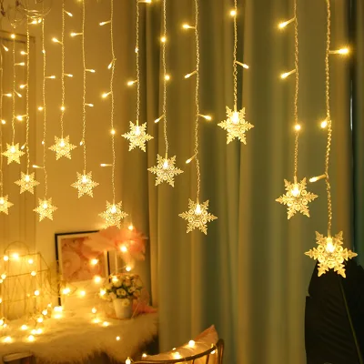 4x0.7m Romantic Led Snowflakes String Curtain Light for Christmas Party Holiday Decoration Night Gift Light Event Decor